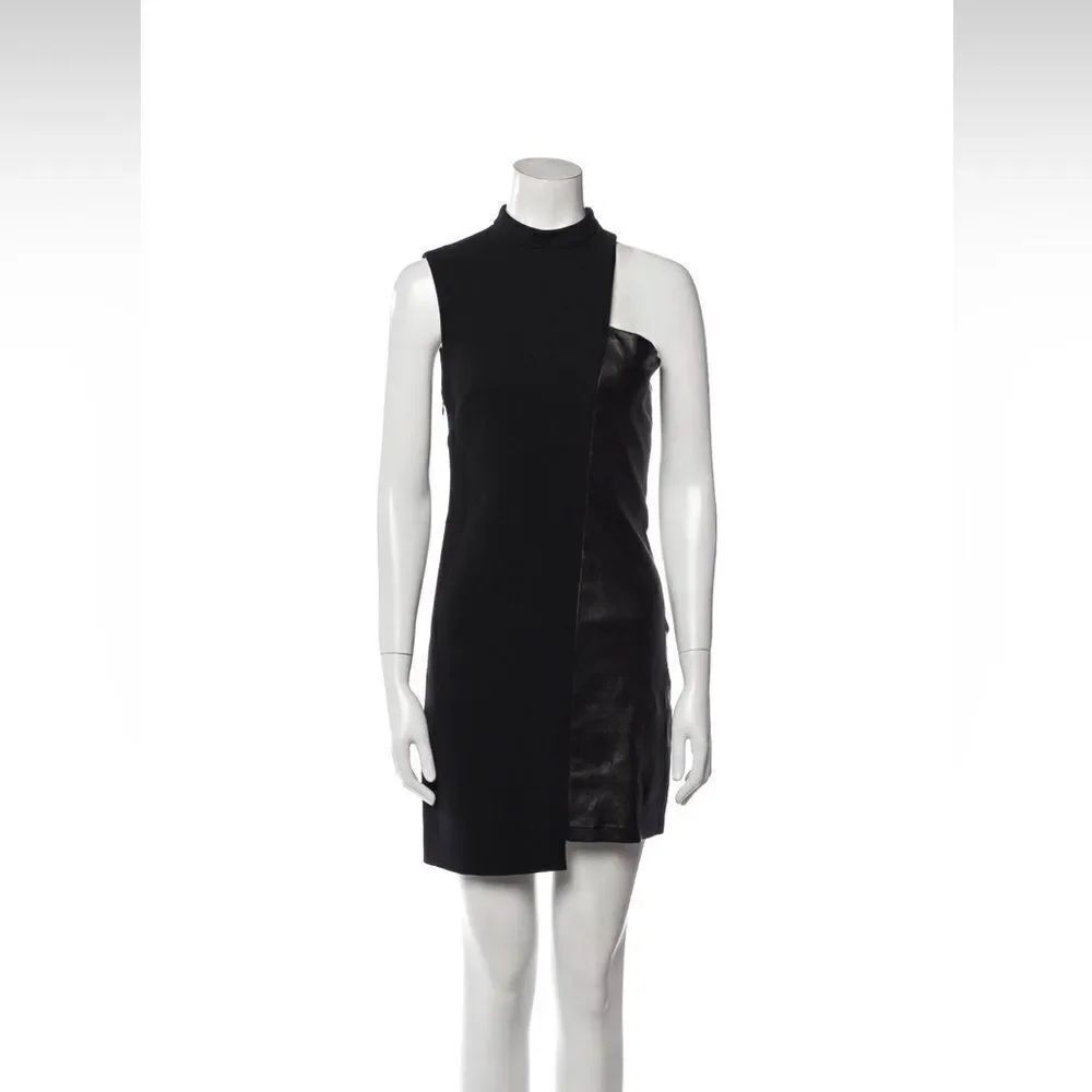 Barbara Bui Black Sleeveless leather detailed Dress, XS